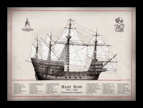 5) Mary Rose 1510 -1545 by Tony Fernandes - signed open print